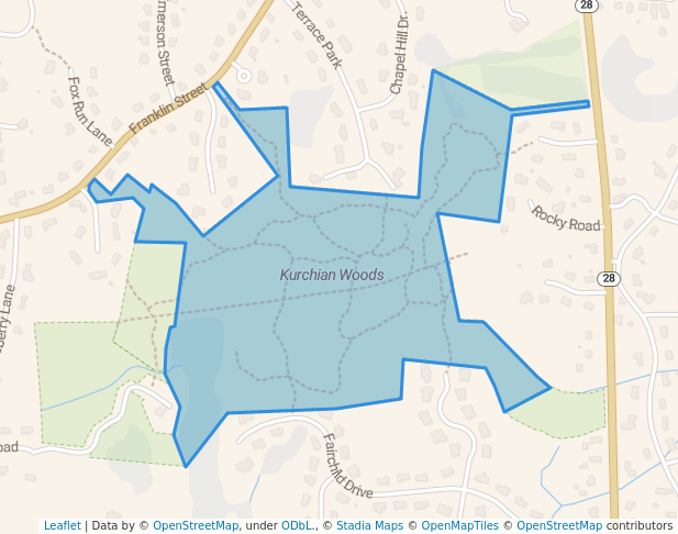walking in Kurchian Woods map in Reading