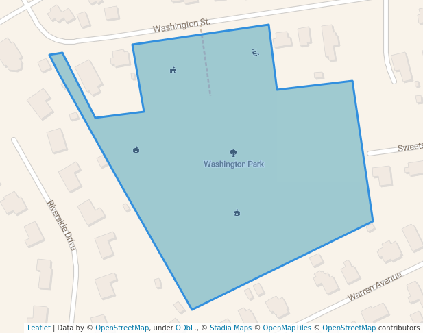 walking in Washington Park map in Reading
