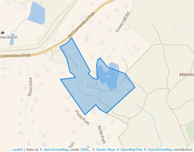 walking in Old County map in Wayland