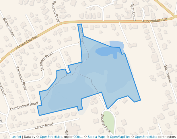 walking in Dolan Pond Conservation Area map in Newton