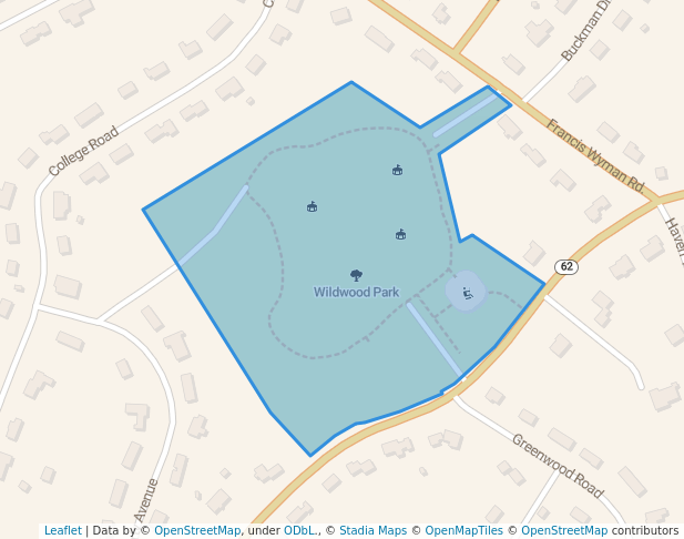 walking in Wildwood Park map in Burlington