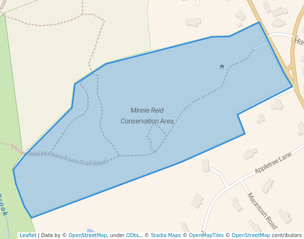 walking in Minnie Reid Conservation Area map in Bedford