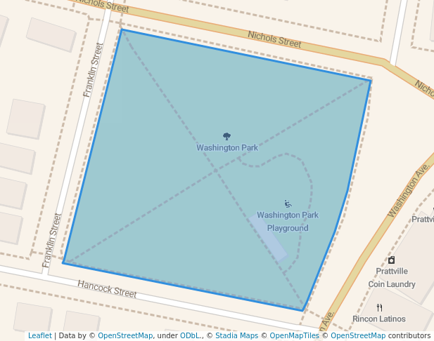 walking in Washington Park map in Chelsea