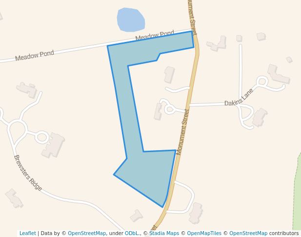 walking in Brewster Ridge CR map in Concord