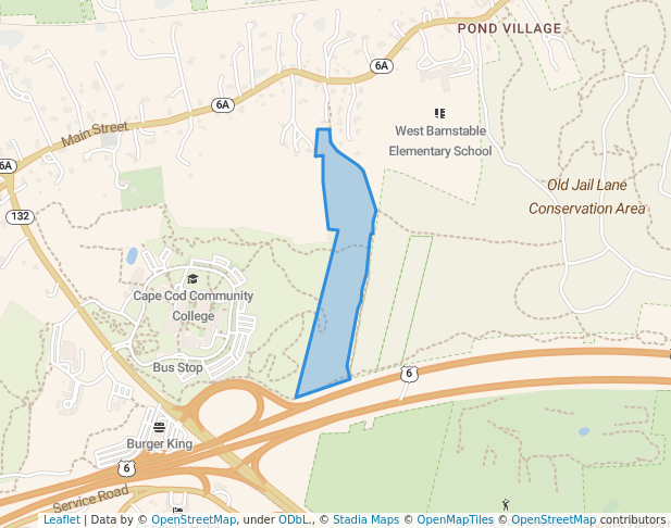 walking in Old Neck Lane map in Barnstable