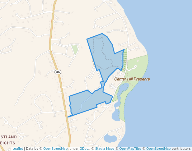 walking in Center Hill Preserve map in Plymouth