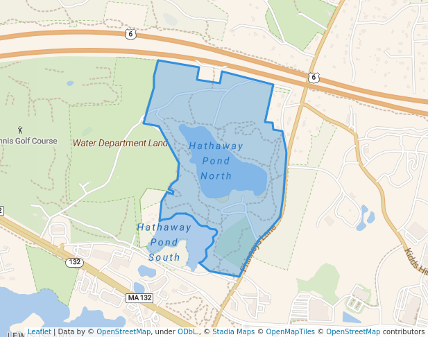 walking in Hathaways Pond Conservation Area map in Barnstable