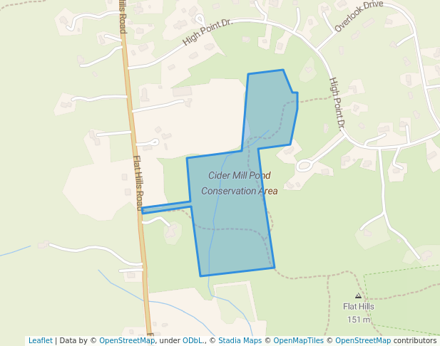 walking in Cider Mill Pond Conservation Area map in Amherst