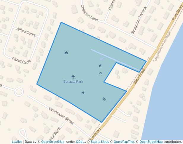 walking in Bogartti Park map in Agawam