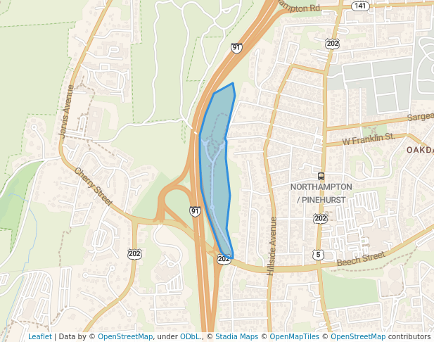 walking in Community Field map in Holyoke