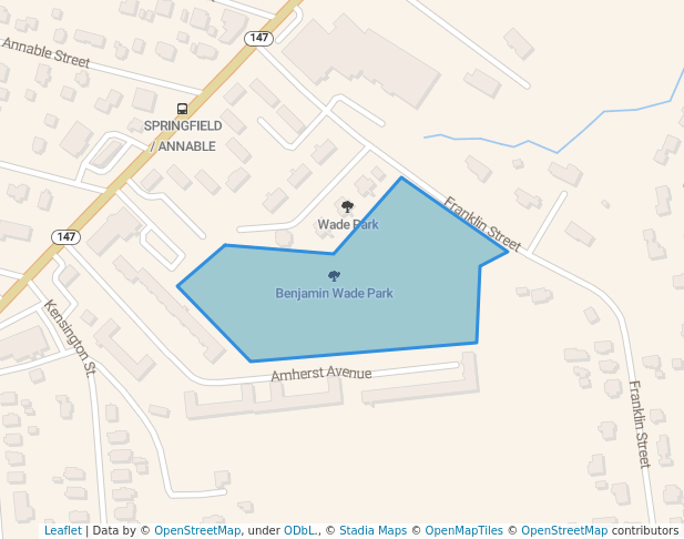 walking in Benjamin Wade Park map in Agawam