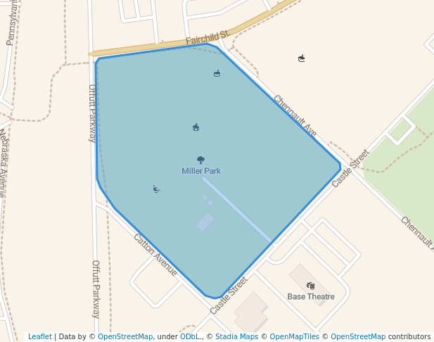 walking in Miller Park map in Fairchild Air Force Base
