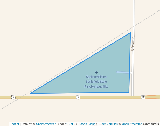 walking in Spokane Plains Battlefield State Park Heritage Site map in Medical Lake