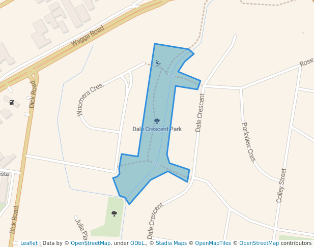 walking in Dale Crescent Park map in Lavington
