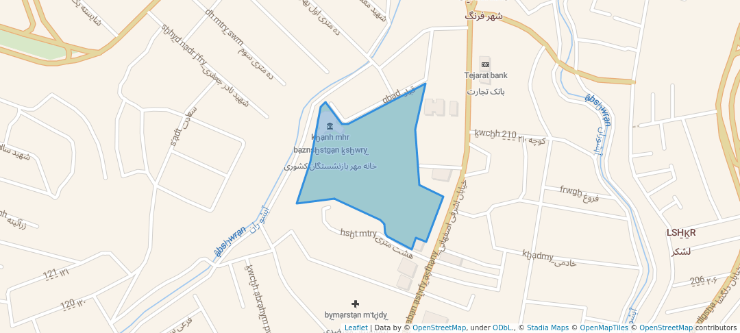 walking in پارک لاله map in Kermanshah
