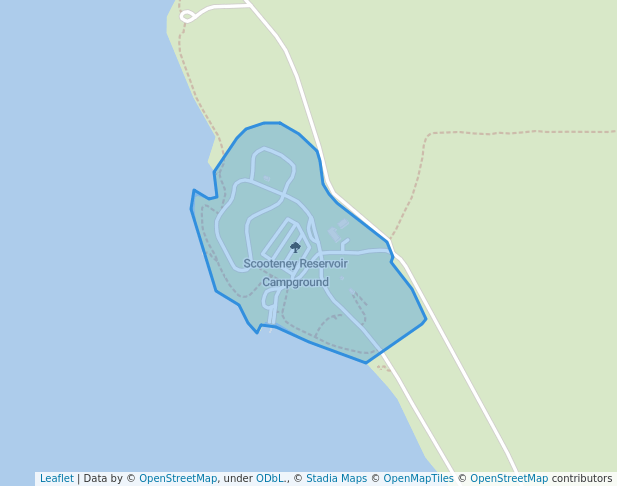 walking in Scooteney Reservoir Campground map in Connell