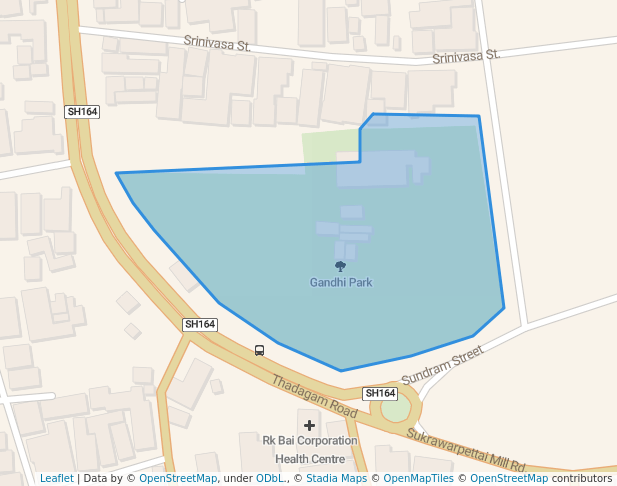 walking in Gandhi Park map in Coimbatore