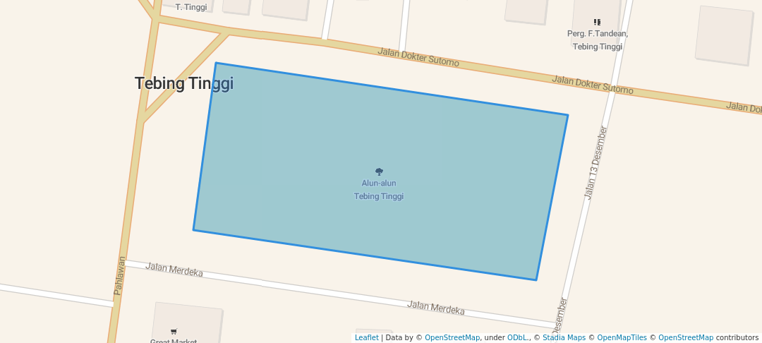 walking in Alun-alun Tebing Tinggi map in Tebing Tinggi