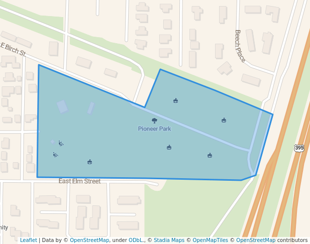 walking in Pioneer Park map in Connell