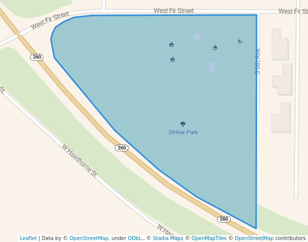 walking in Striker Park map in Connell