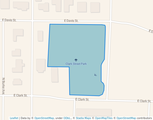 walking in Clark Street Park map in Connell