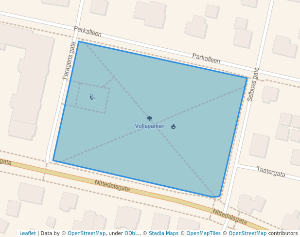 walking in Vollaparken map in Lillestrøm