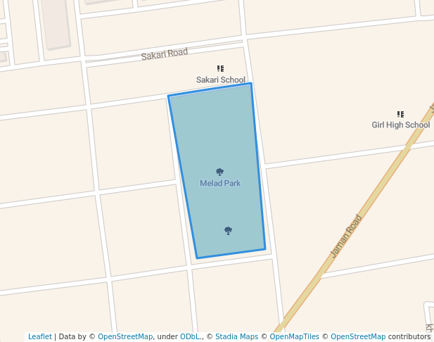 walking in Melad Park map in Bannu