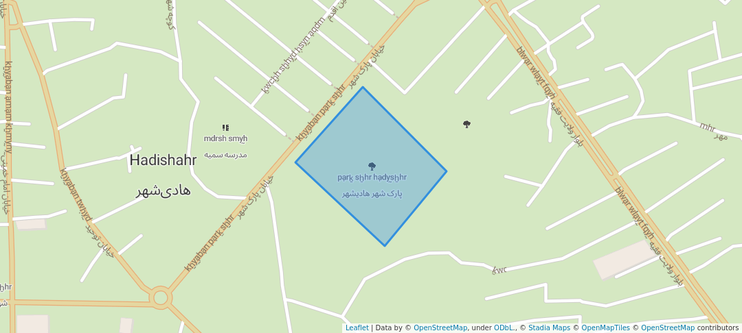 walking in پارک شهر هادیشهر map in Hadishahr