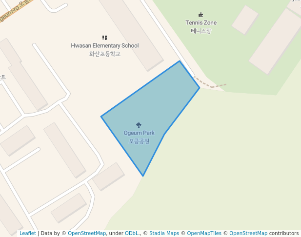 walking in Ogeum Park map in Gunpo-si