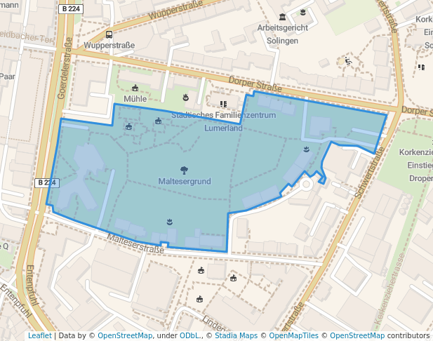walking in Maltesergrund map in Solingen