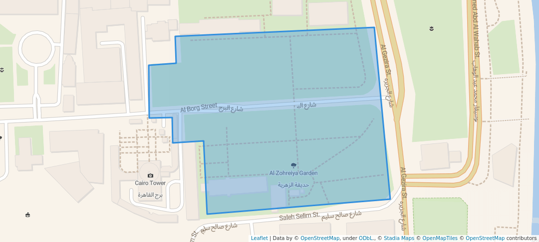 walking in Al-Zohreiya Gardens map in Cairo