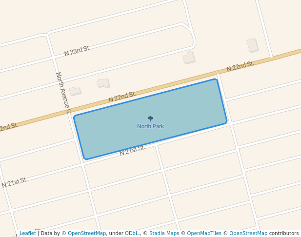 walking in North Park map in Lamesa