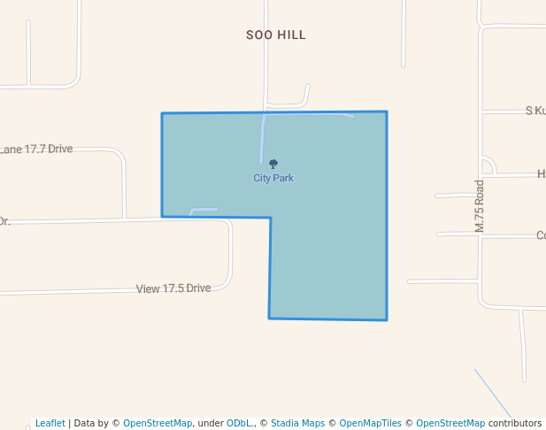 walking in City Park map in Escanaba