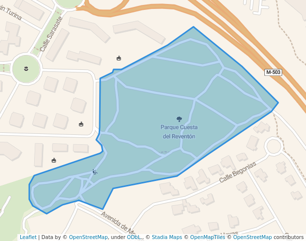 walking in Parque Cuesta del Reventón map in Majadahonda
