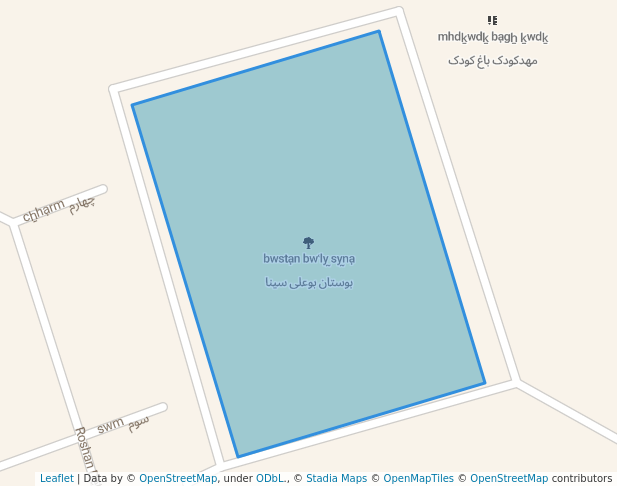 walking in بوستان بوعلی سینا map in Andisheh New Town