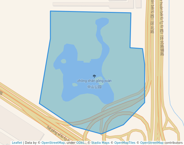 walking in 中山公园 map in Shi Jia Zhuang Shi