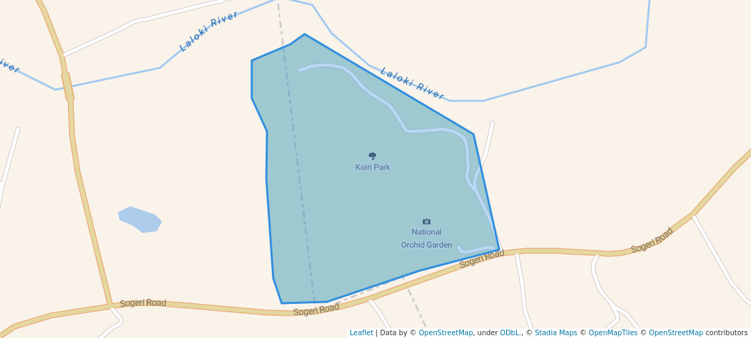 walking in Koiri Park map in Tanubada