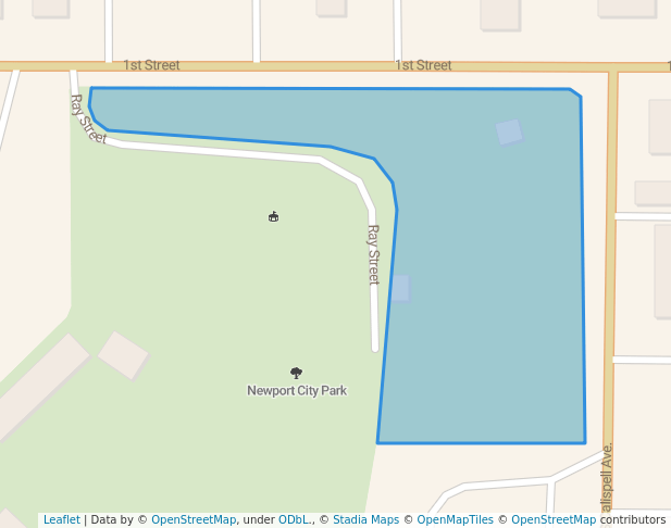 walking in City Park map in Newport