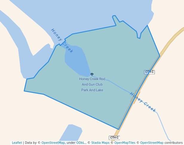 walking in Honey Creek Rod And Gun Club Park And Lake map in North Freedom