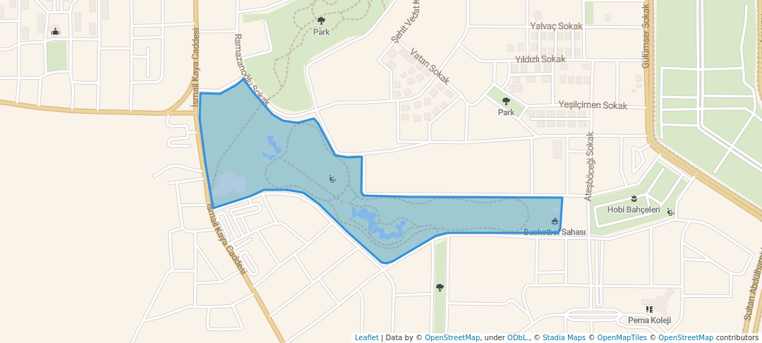 walking in Park map in Konya