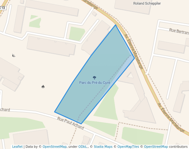 walking in Parc du Pré du Curé map in Avignon