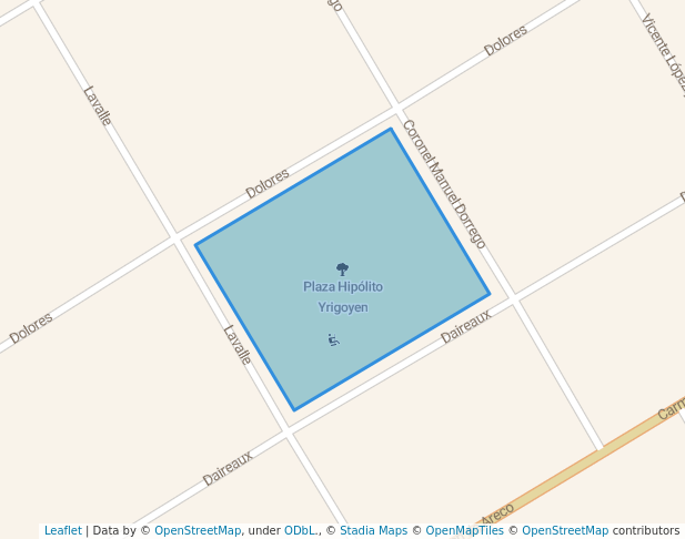 walking in Plaza Hipólito Yrigoyen map in Monte Grande