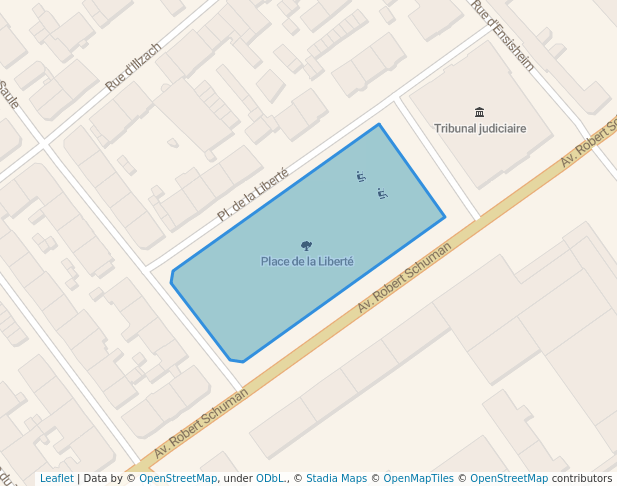 walking in Place de la Liberté map in Mulhouse