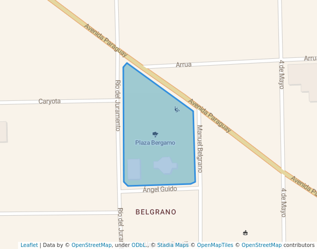 walking in Plaza Bergamo map in Montecarlo