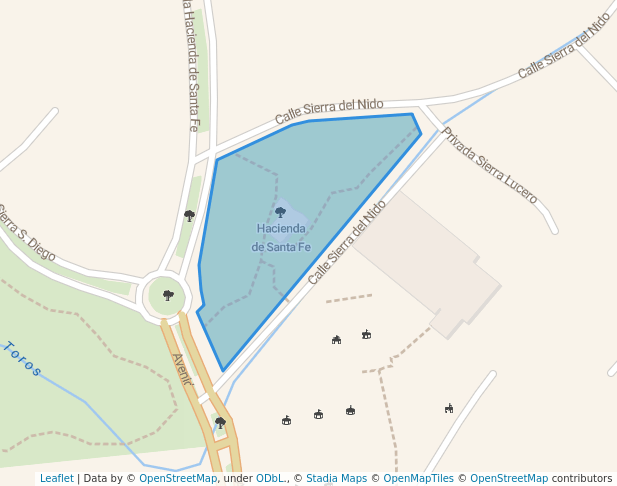 walking in Hacienda de Santa Fe map in Chihuahua