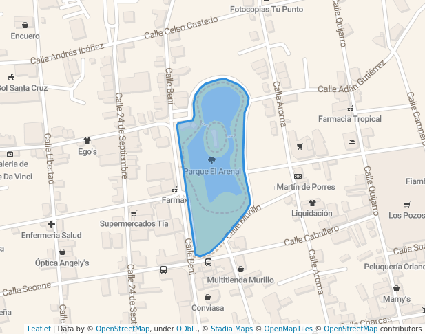 walking in Parque El Arenal map in Santa Cruz de la Sierra