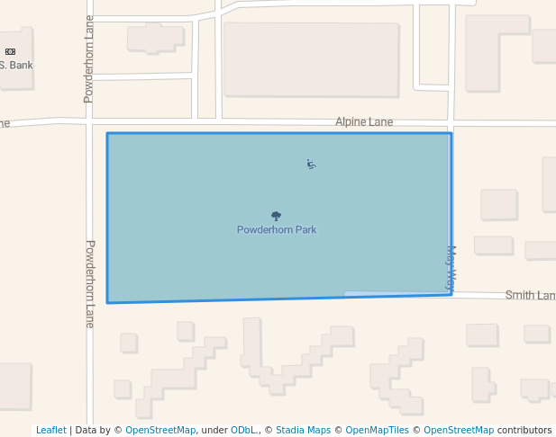 walking in Powderhorn Park map in Jackson