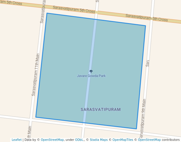 walking in Javare Gowda Park map in Mysuru