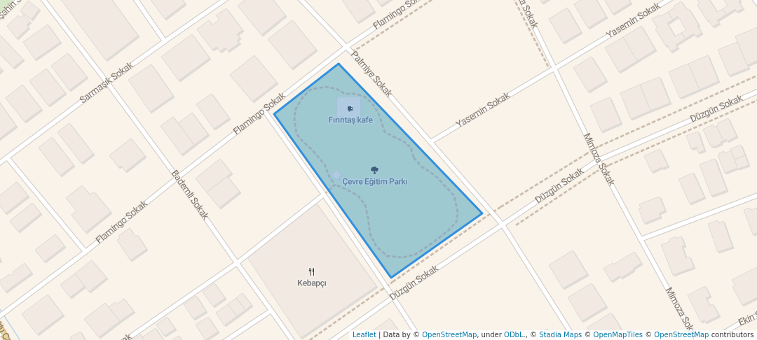 walking in Çevre Eğitim Parkı map in Balıkesir