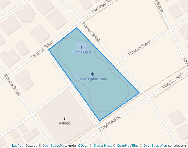 walking in Çevre Eğitim Parkı map in Balıkesir